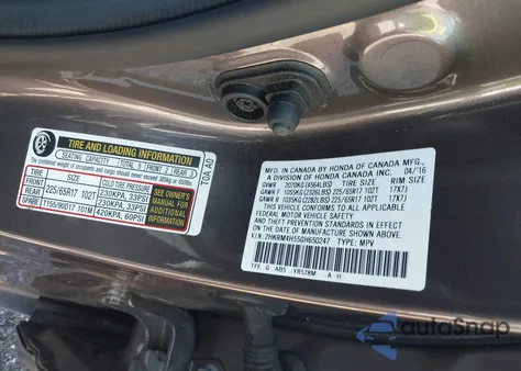 2016 Honda Cr-V Ex z USA, uszkodzony, nr VIN 2HKRM4H55GH650247